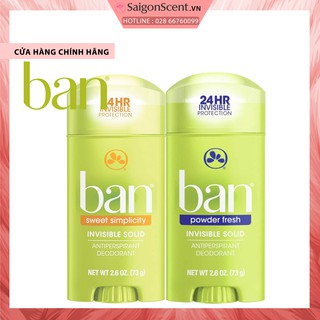 Lăn khử mùi dạng sáp cho nữ Ban Antiperspirant Invisible Solid