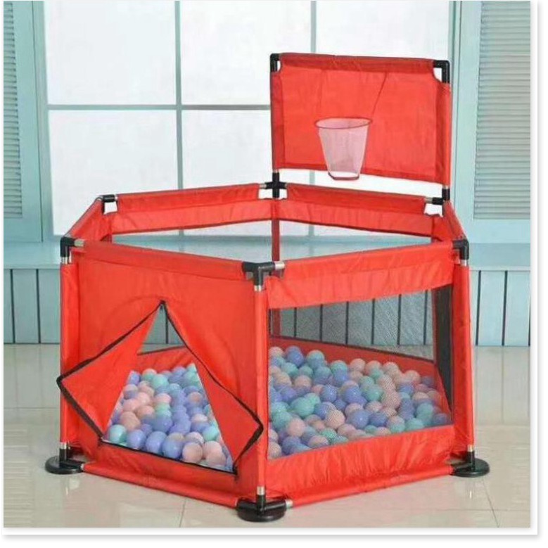 Lều bóng - Cũi quây bóng khung inox an toàn vui chơi cho bé kèm 10 bóng - GDTRONGL3