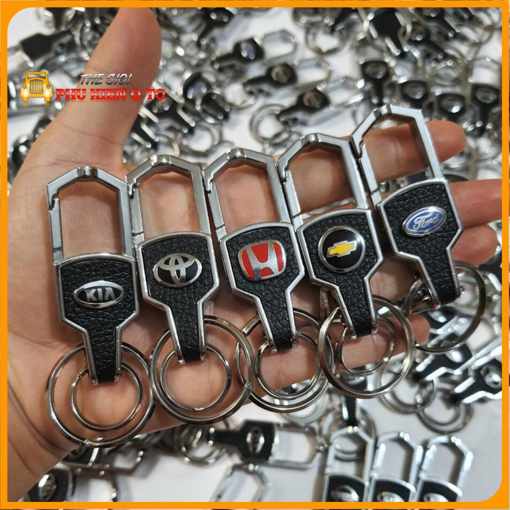 Móc khóa xe ô tô, chât liệu hợp kim bọc da cao cấp in nổi logo các hãng Huyndai, Kia, Toyota, Mazda, Ford,...