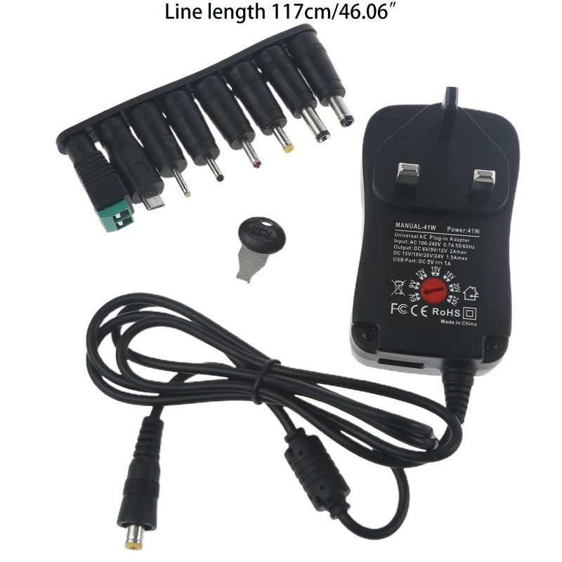 Bộ Nguồn AC Đa Năng Alli 41W USB + 6V-24V