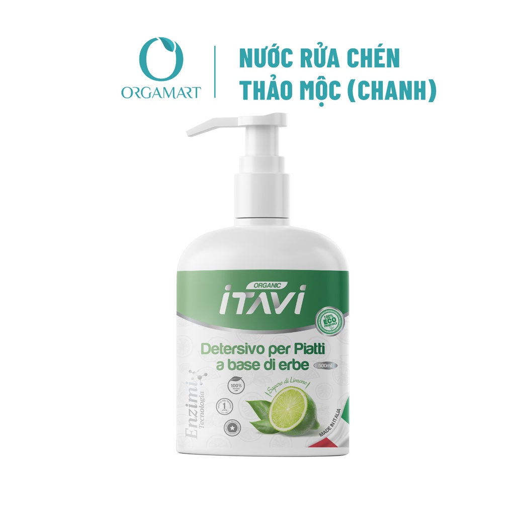 Nước Rửa Chén Bát Thảo Mộc ITAVI Hương Chanh Chai 500g