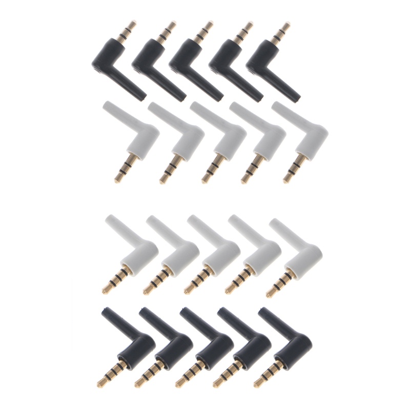 Bộ 10 Cây Cắm Mạ Vàng 3 / 4 Cực 3.5mm 90 Chất Lượng Cao° Giắc Cắm Tai Nghe Mini Chuyên Dụng Chất Lượng Cao