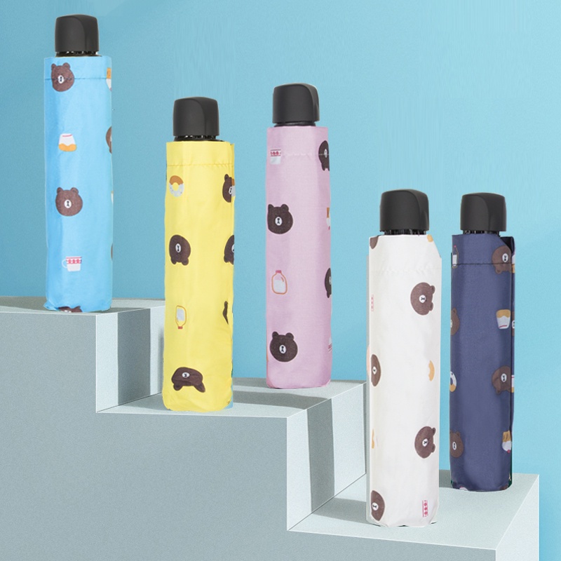 Ô Dù Đi Mưa, Đi Nắng Gấp Gọn Hình Gấu Dễ Thương