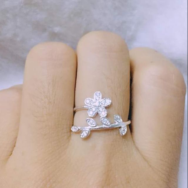 Nhẫn hoa lá cành bạc ta