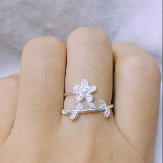 Nhẫn hoa lá cành bạc ta
