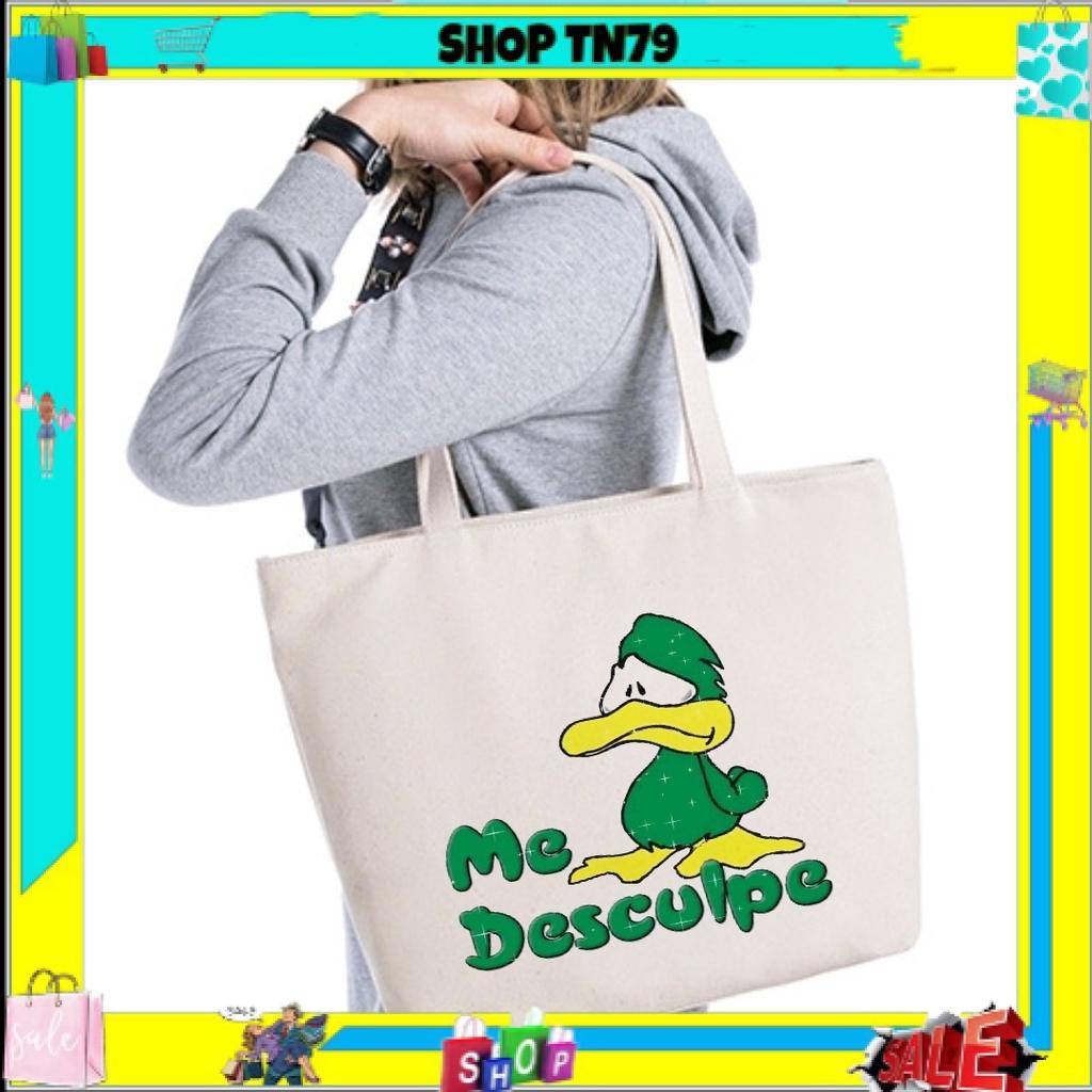 Túi tote đeo vai đeo chéo túi vải canvas hoạt hình cute giá rẻ đẹp đi học TN1