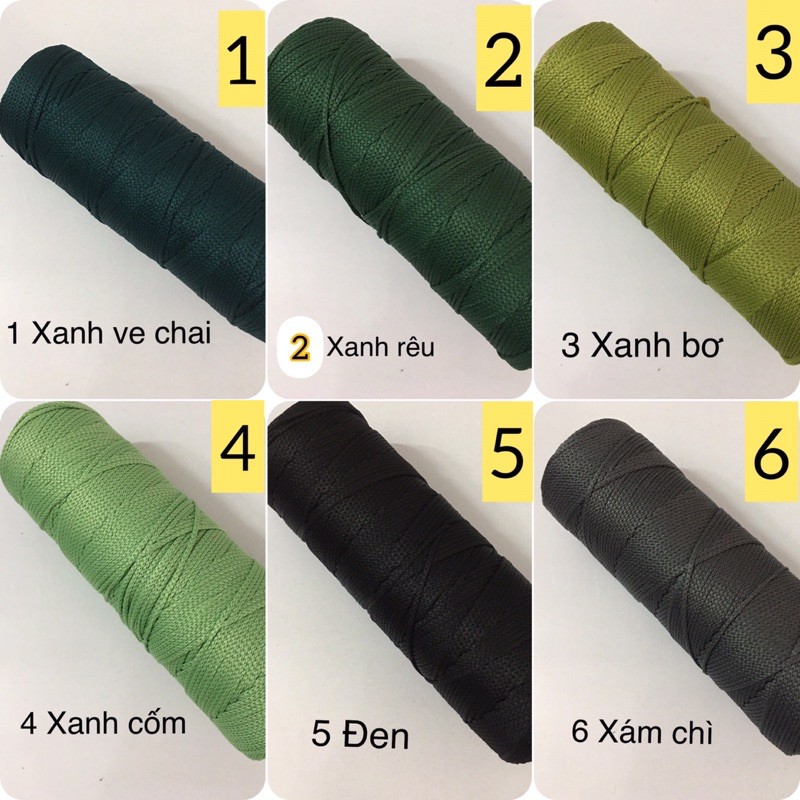 Sợi dệt trơn cotton lõi đen 125gr ( Bảng màu 1-42)