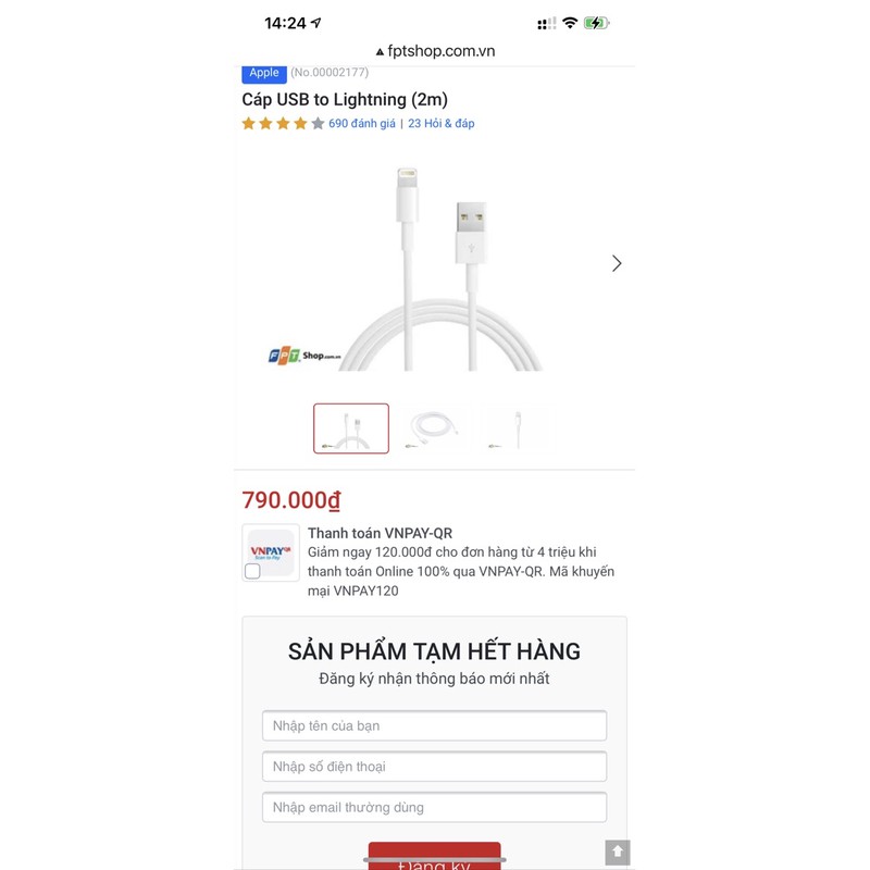 Dây sạc 2 Mét hàng chính hãng cực bền và chất lượng