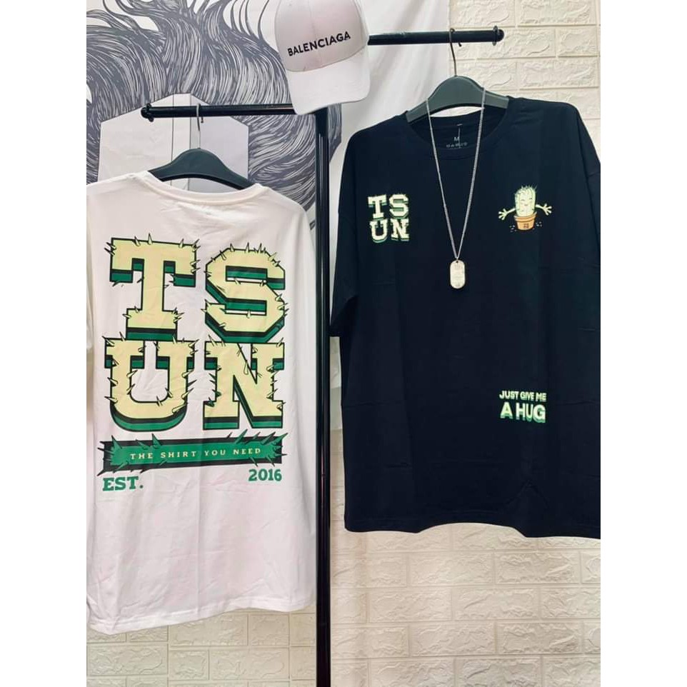 Áo thun Unisex tay lỡ dáng rộng in hình xương rồng, chất cotton cao cấp co giãn 4 chiều phong cách Ulzzang | BigBuy360 - bigbuy360.vn