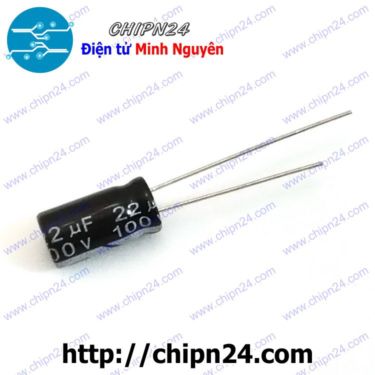 [10 CON] (G44.7) Tụ hóa 22uF 100V (6x11mm)