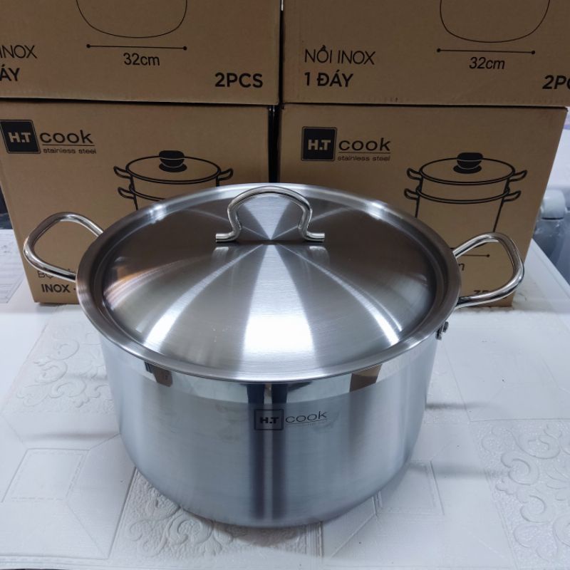 NỒI LUỘC GÀ INOX 3 ĐÁY SUNHOUSE SH28LG, NỒI HT COOK SIZE 32cm HÀNG CAO CẤP CHÍNH HÃNG