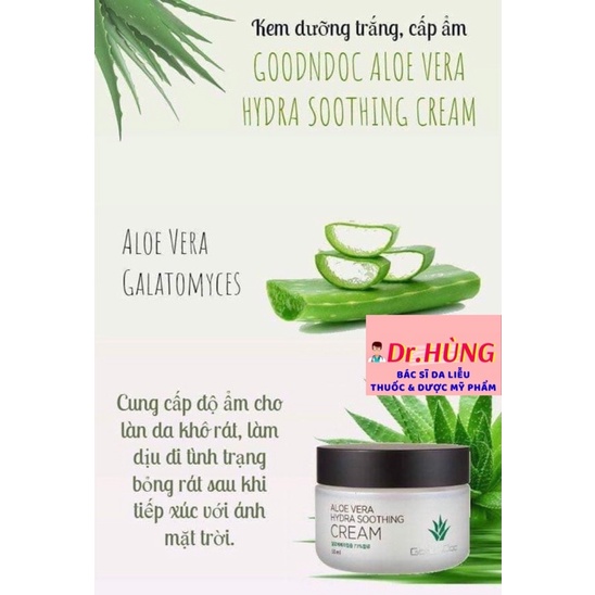 Kem Dưỡng Da Cấp Ẩm Lô Hội Goodndoc ALOEVERA HYDRAT SOOTHING Cream 50ml