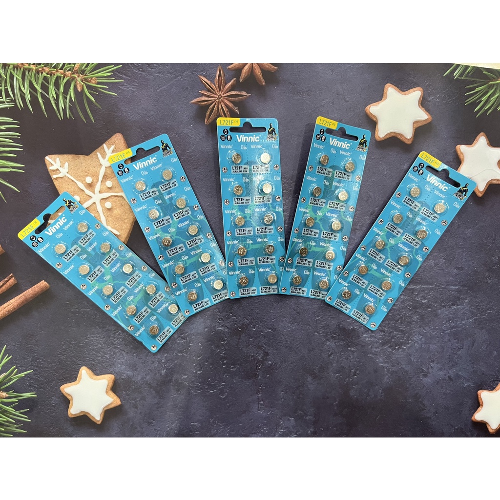 Combo 5 vỉ Pin 721 Vinnic L721F 721  AG11 SR721SW 362 Chính Hãng
