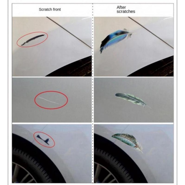 Mới Sticker Dán Xe Hơi Hình Lông Vũ 3D