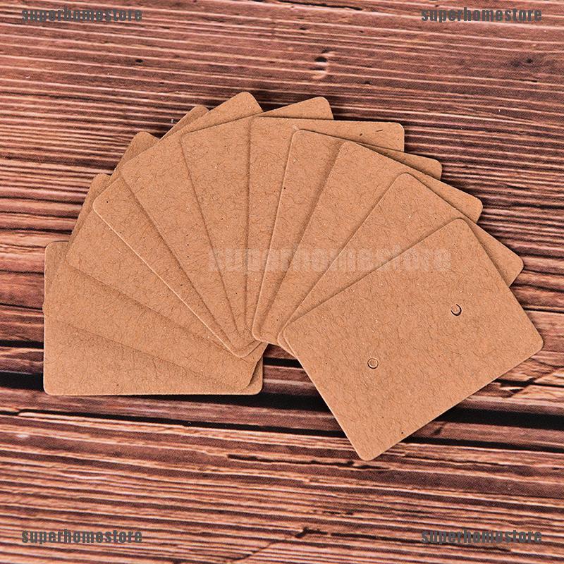 Set 100 thẻ giấy kraft treo trang sức bông tai chuyên dụng