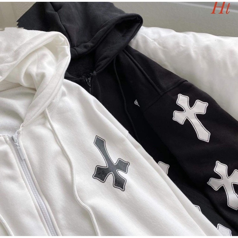 Áo khoác nỉ cotton Chữ thập toàn thân