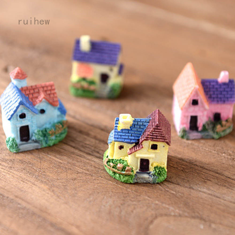 Đồ trang trí Ngôi Nhà Mini Bằng Nhựa Resin Dùng Trang Trí Tiểu Cảnh / Sân Vườn Cho Bé