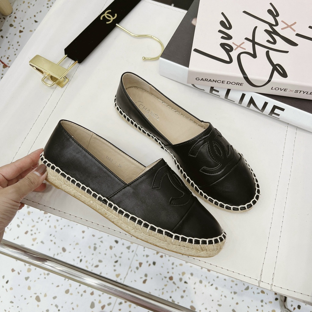 Giày slip on nữ thời trang da trần chỉ cn cao cấp