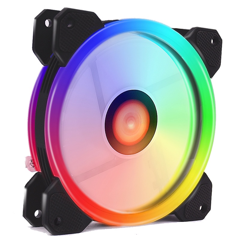 Quạt Tản Nhiệt máy tính, Quạt Led, Quạt Fan Case 12cm led, fan LED RGB Coolmoon R6 Giá rẻ