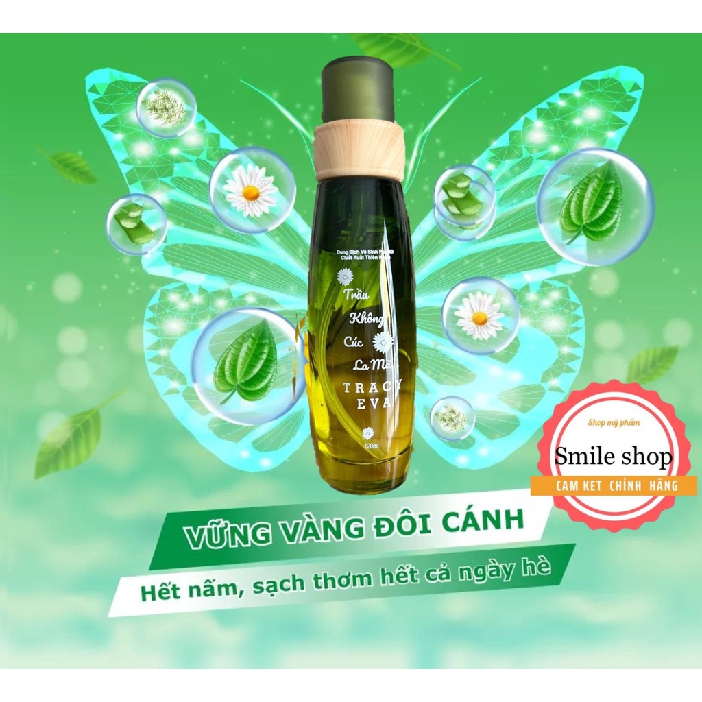 Dung Dịch Vệ Sinh Phụ Nữ Tracy, Chiết Suất Trầu Không Tràm Trà Cúc La Mã Lô Hội, An Toàn Cho Cả Mẹ Bầu và Sau Sinh 120ml