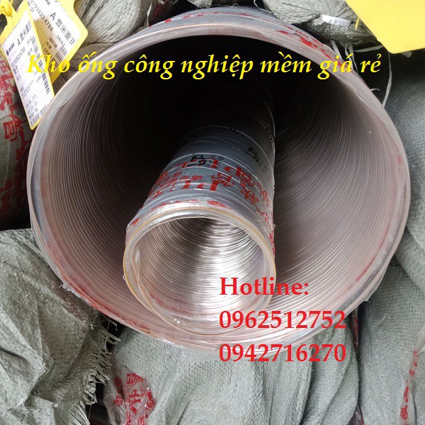 Ống mềm chịu nhiệt phi 60, 65mm ống hút bụi pu lõi thép dẫn xăng dầu nhựa pu