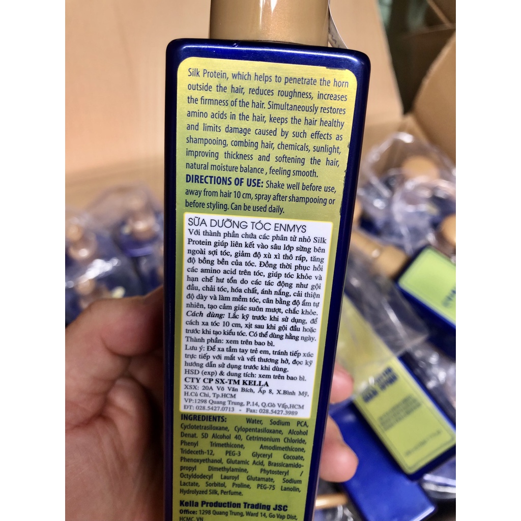 Xịt dưỡng tóc EnMys silkprotein 200ml- Hàng Chính Hãng Công Ty-dưỡng proten phục hồi hư tổn