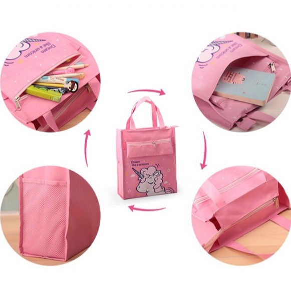 Túi học thêm túi đựng đồ xách tay học sinh sinh viên chống thấm nước bền đẹp túi vải bố