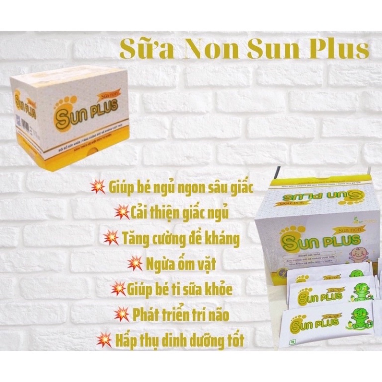 Sữa non Sun Plus bé ăn khỏe ngủ ngon, tăng đề kháng hộp 30 gói