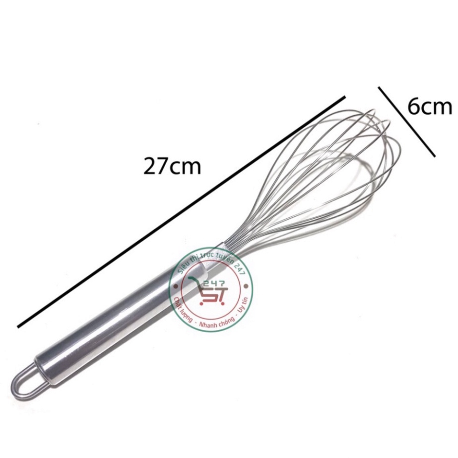 Cây đánh trứng bằng inox 304 với cán inox đẹp là dụng cự nhà bếp tiện dụng cho chị em phụ nữ