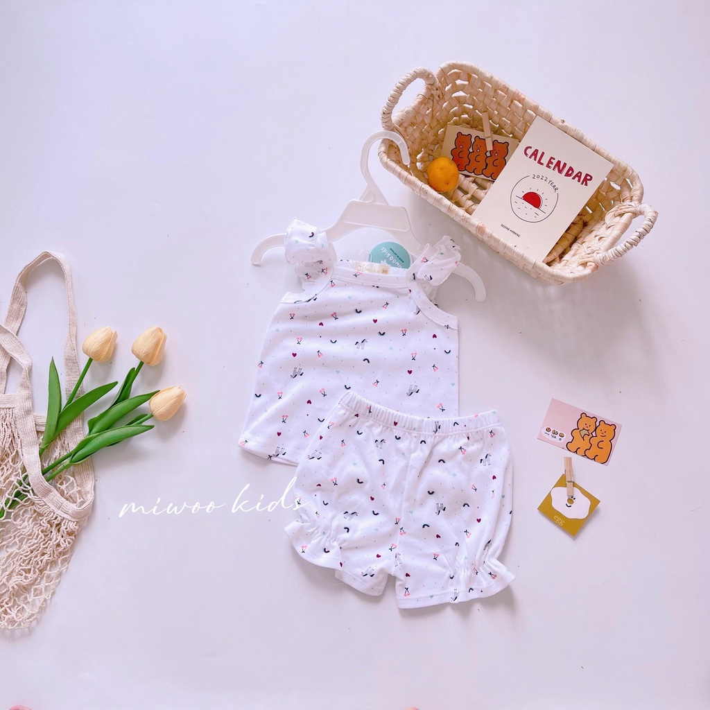 Đồ bộ 2 dây bozip cánh tiên thoáng mát mùa hè cho bé gái 1 2 3 4 tuổi mintsclset Mint's Closet - DB8069