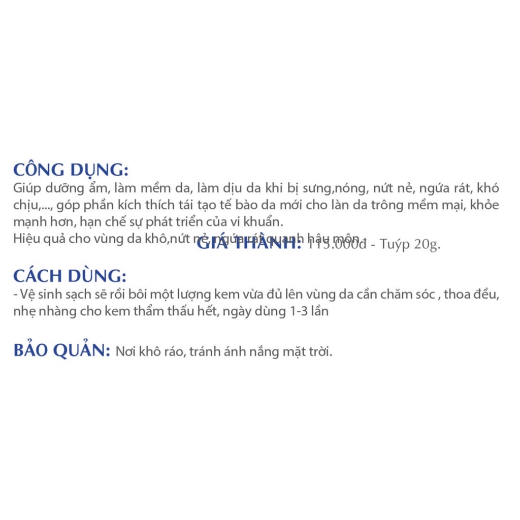 Kem Bôi ANTRI BIGFAM Hỗ Trợ Dưỡng Ẩm Và Làm Mềm Da, Hỗ Trợ Người Bị Trĩ Mới Và Lâu Năm Tuýp 20g