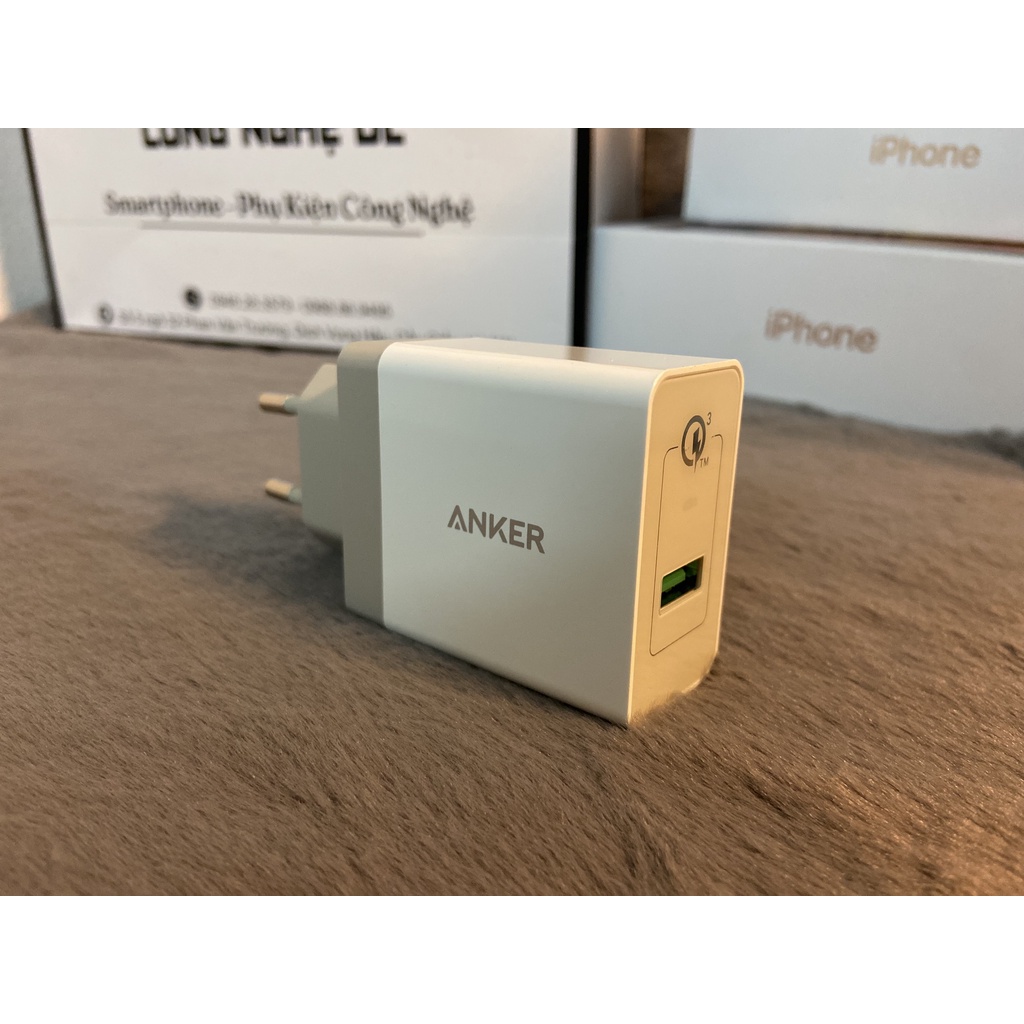 Sạc Anker 18W PowerIQ hỗ trợ sạc nhanh Quick Charge 3.0 A2013 ( Hàng Chính hãng No Box mới 100% )