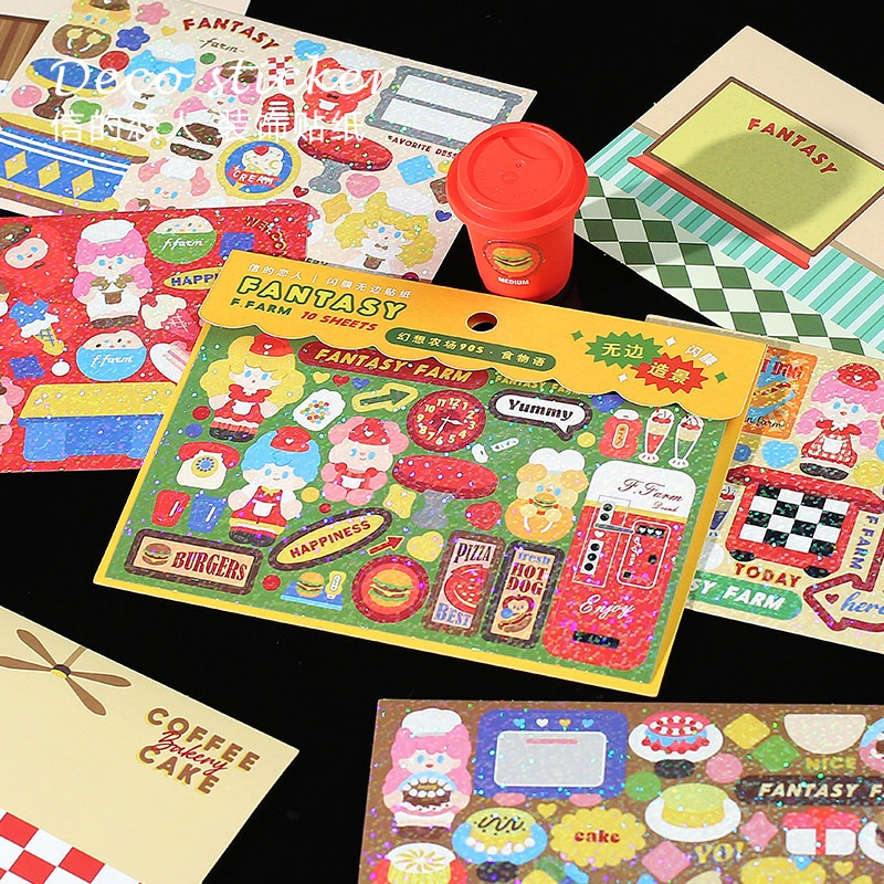 Bộ 10 Sticker Trang Trí Họa Tiết Mhamm