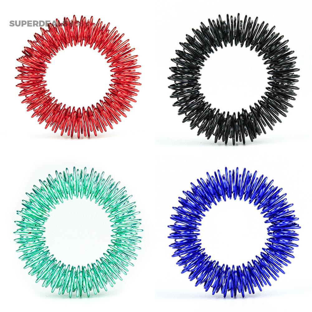 Nhẫn đeo massage bấm huyệt thư giãn cho ngón tay bằng thép không gỉ tiện dụng