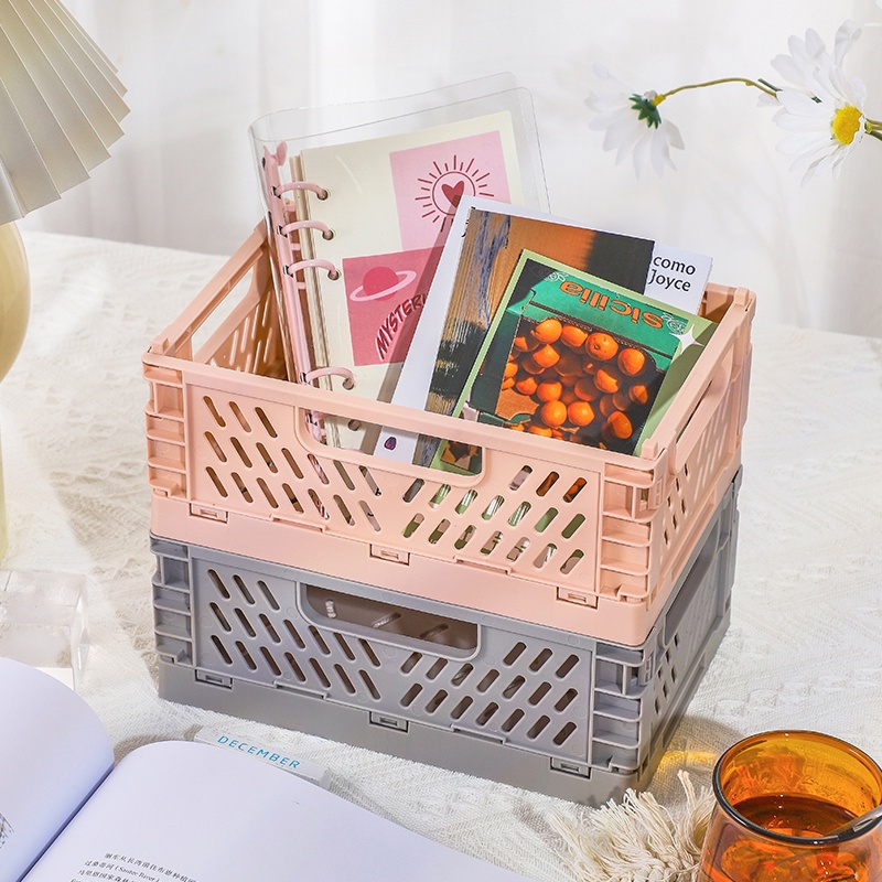 Rổ đựng đồ để bàn gấp gọn lại được dành cho học sinh nhân viên văn phòng sử dụng tại nhà