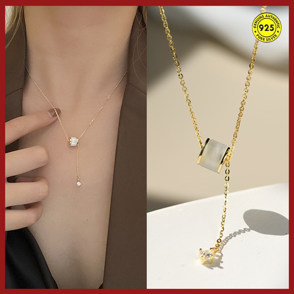 Vòng cổ Mặt Đá Opal Nhỏ Cho Nữ