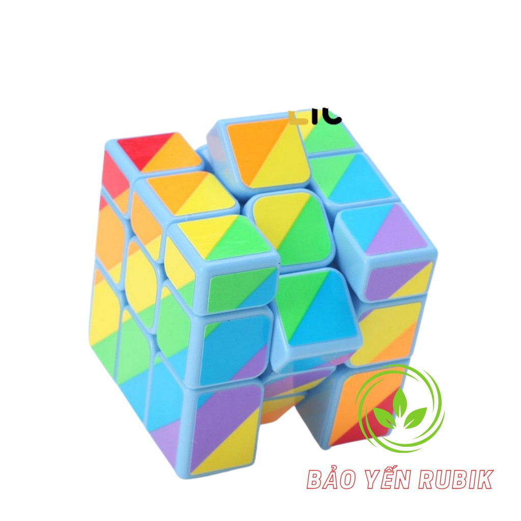 Rubik 3x3 Giá Rẻ YJ Unequal Six-Color Mirror Cube Rubic Biến Thể 3 Tầng Cầu Vồng Rubic ( Mã RB95 )