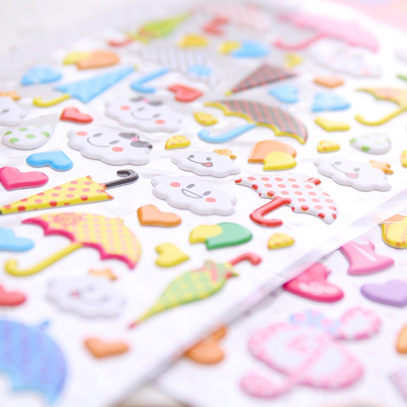 Sticker hình dán nổi 3D chủ đề thế giới xung quanh bé kích thước 10x24cm