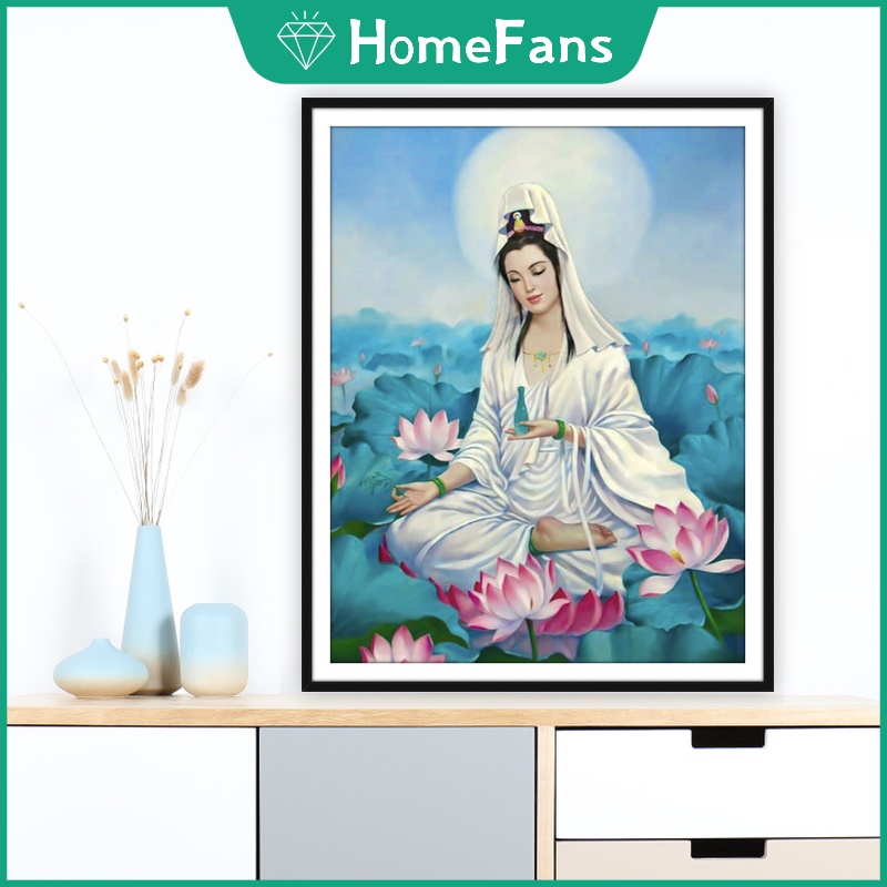 Bộ Tranh Đính Đá 5D Tự Làm Hình Tượng Phật 40x50cm