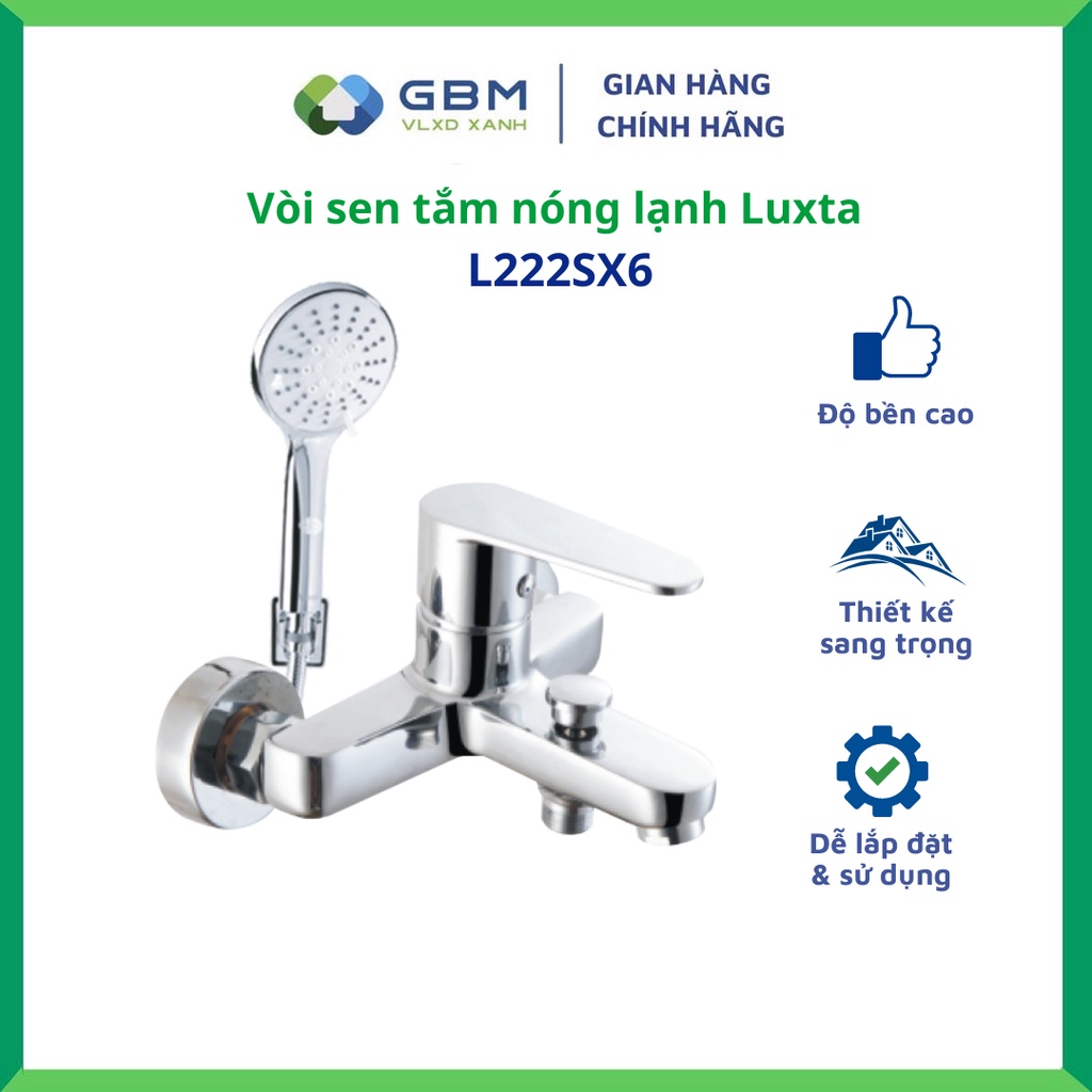 [Mã BMBAU300 giảm 10% đơn 499K] Vòi Sen Tắm Nóng Lạnh Luxta L2222SX6-VLXD XANH