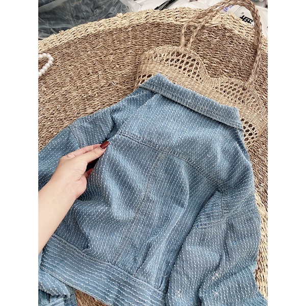 Chuyên sỉ_ Áo khoác jean dệt