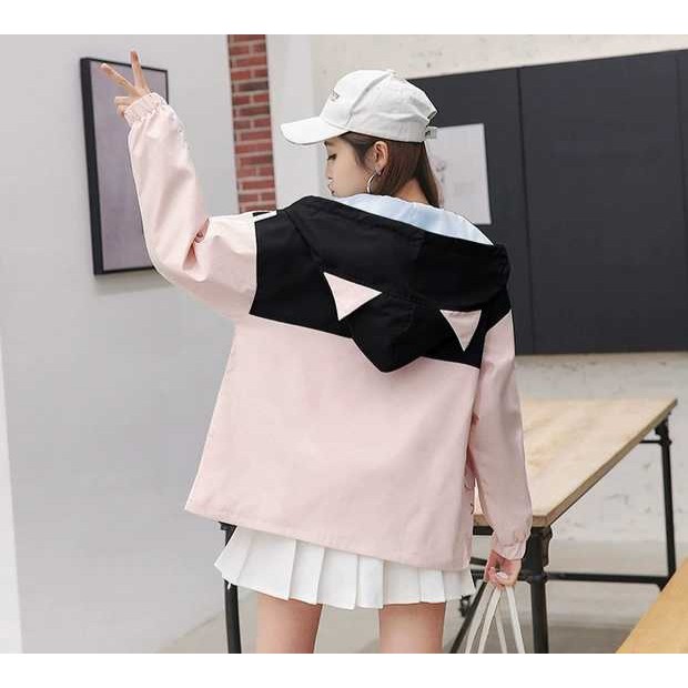 Áo khoát nữ mèo túi hộp 2 lớp nón có tai - khoác đẹp | BigBuy360 - bigbuy360.vn