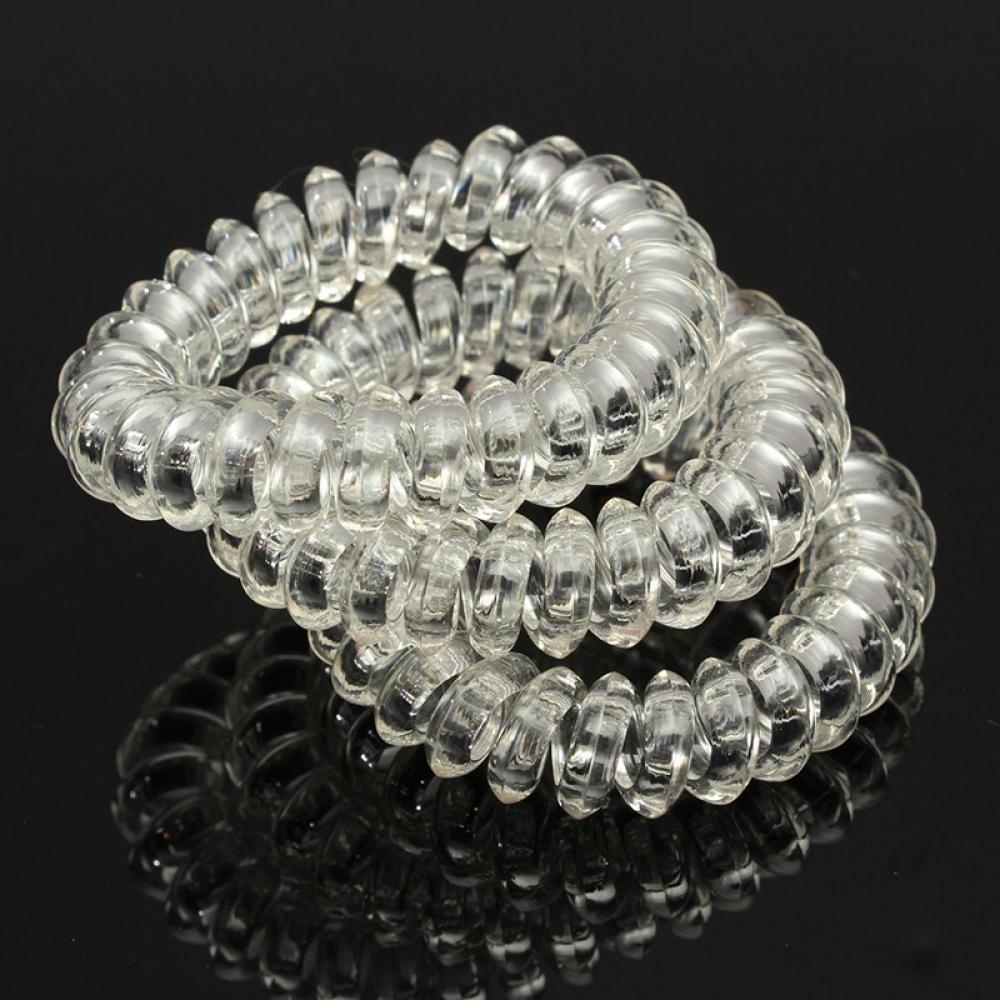 Set 3 Dây Cột Tóc Co Giãn Trong Suốt Thời Trang Giá Đỡ