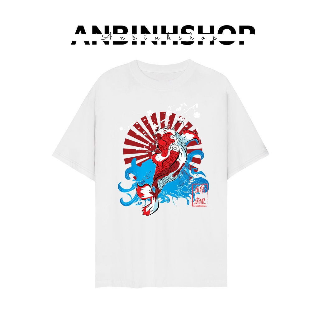 Áo thun unisex nam nữ in hình cá chép chất vải mịn mát form đẹp 20210409AB