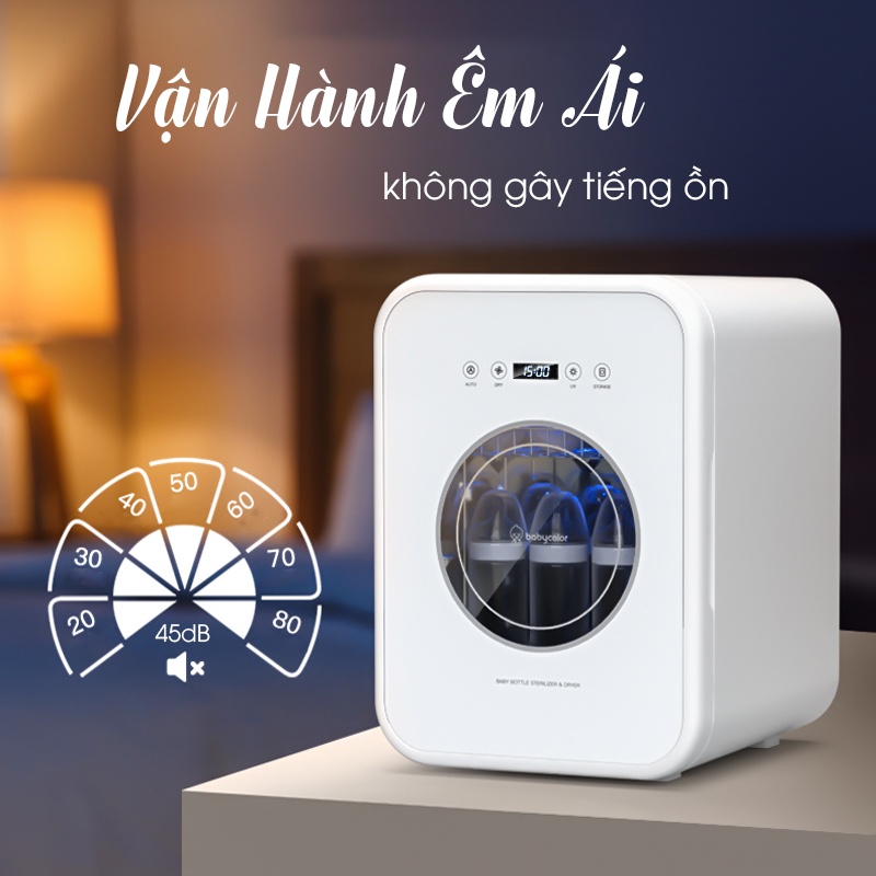 Máy tiệt trùng bình sữa, máy sấy khô bảo quản đồ cho bé bằng UV (ĂN TOÀN)