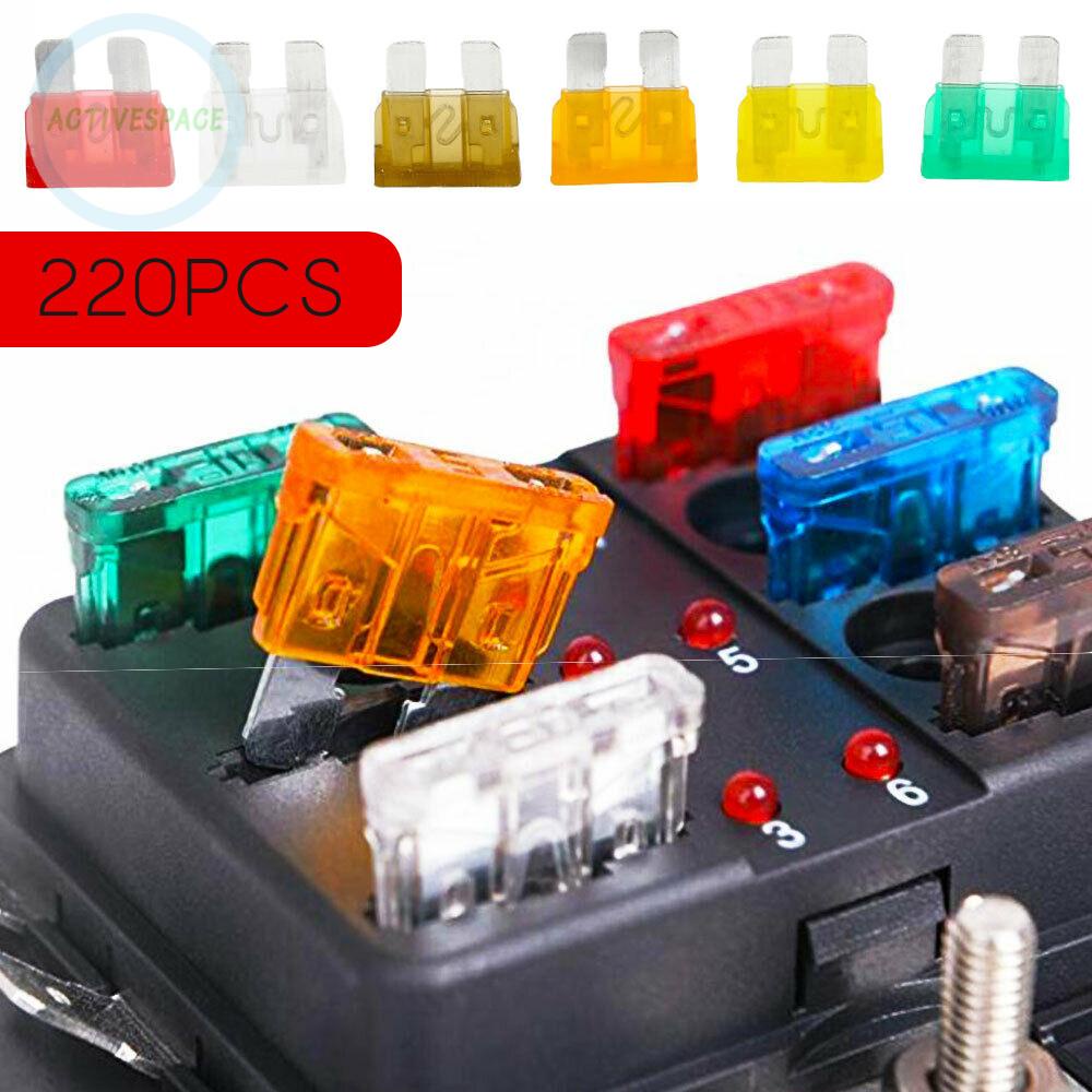 2 3 5 75 10 15 20 25 30 35AMP 220PCS Car Fuses 11mm19mm 235A Car Flat Fuses KglDeVj