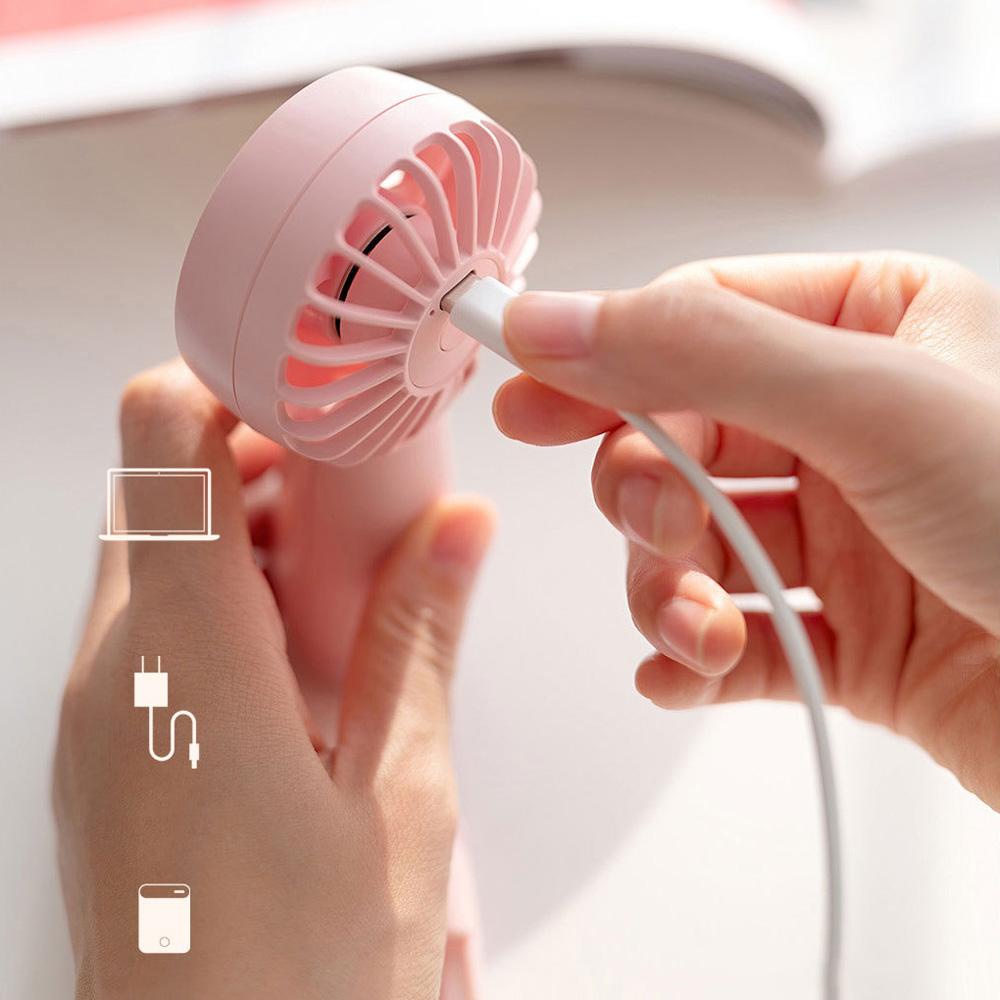 NICKOLAS Quạt Mini Cầm Tay Sạc USB Có Dây Đeo Tiện Dụng