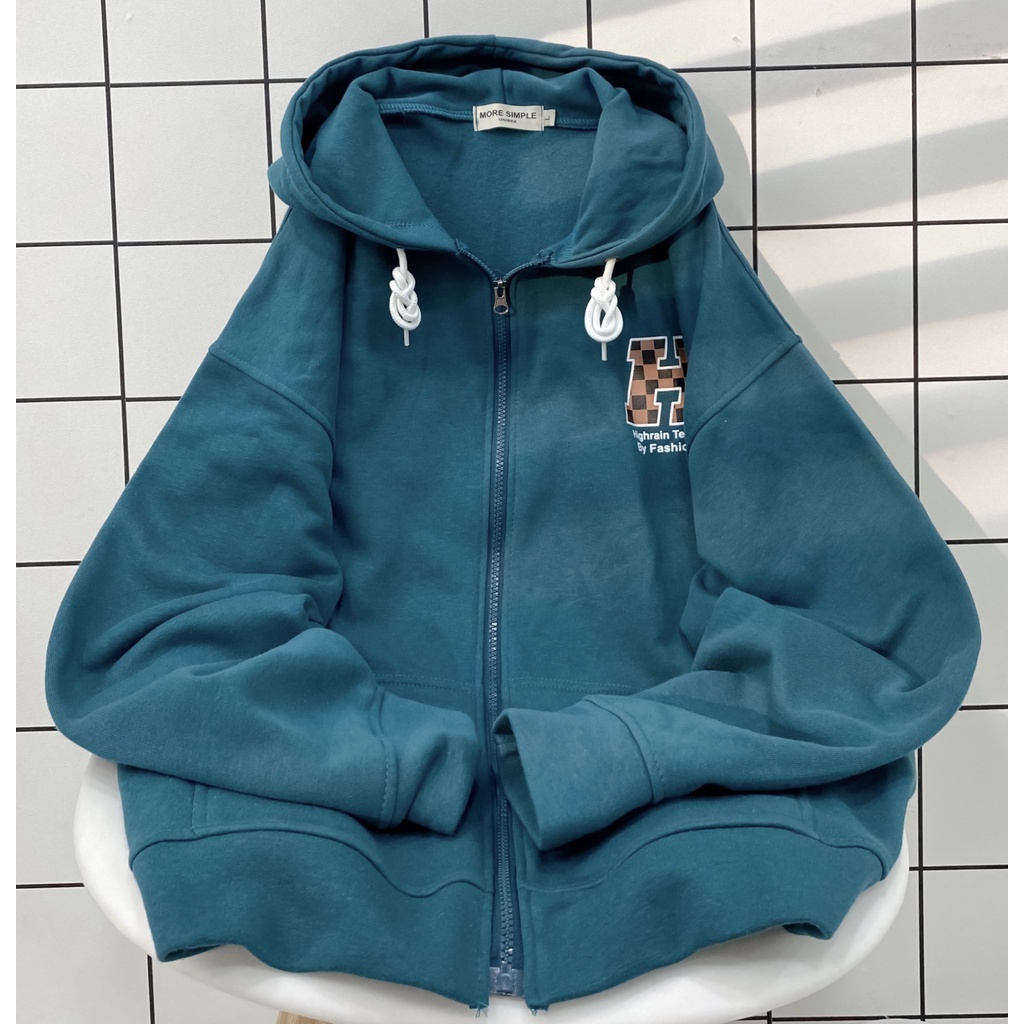 Áo Khoác Hoodie Form Rộng Phối Zip Unisex RAIN Vải Nỉ Bông Dày Dặn- Tuni Store