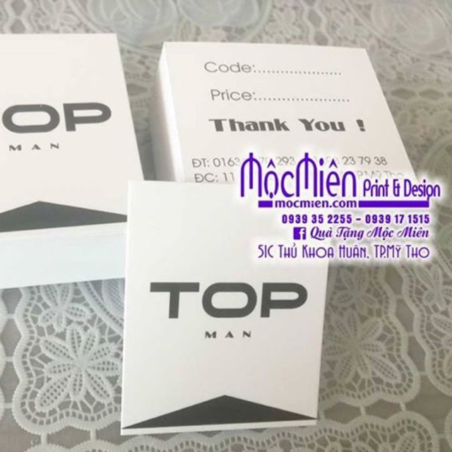 Mác treo áo shop in theo yêu cầu