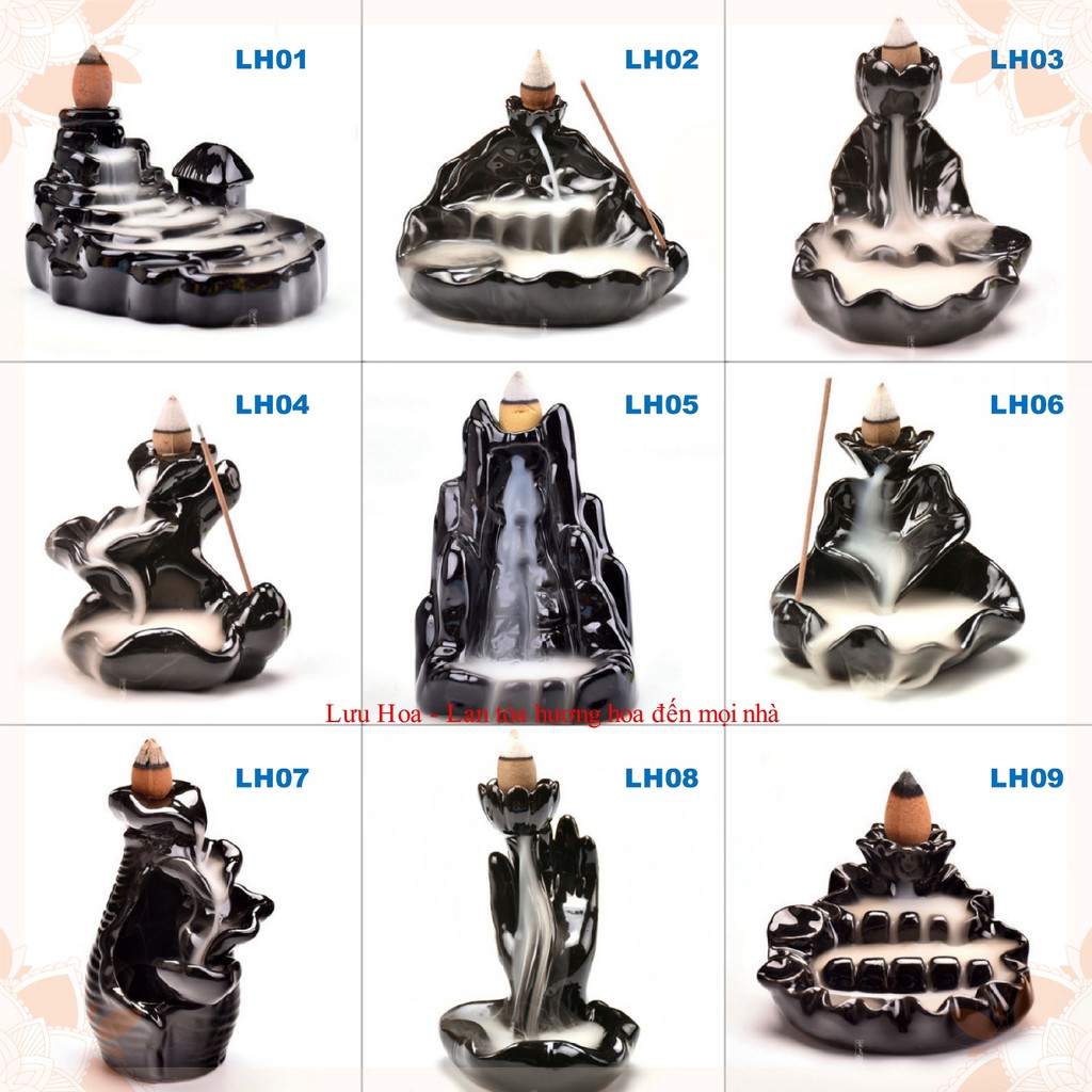 {SỈ TỪ 2x} - Thác Khói Trầm Hương Thác Trầm Khói Ngược Cao Cấp - Hình Bông Sen .